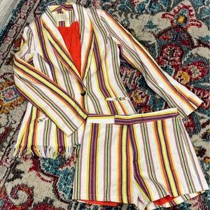 Judith March Spring woven blazer/short set